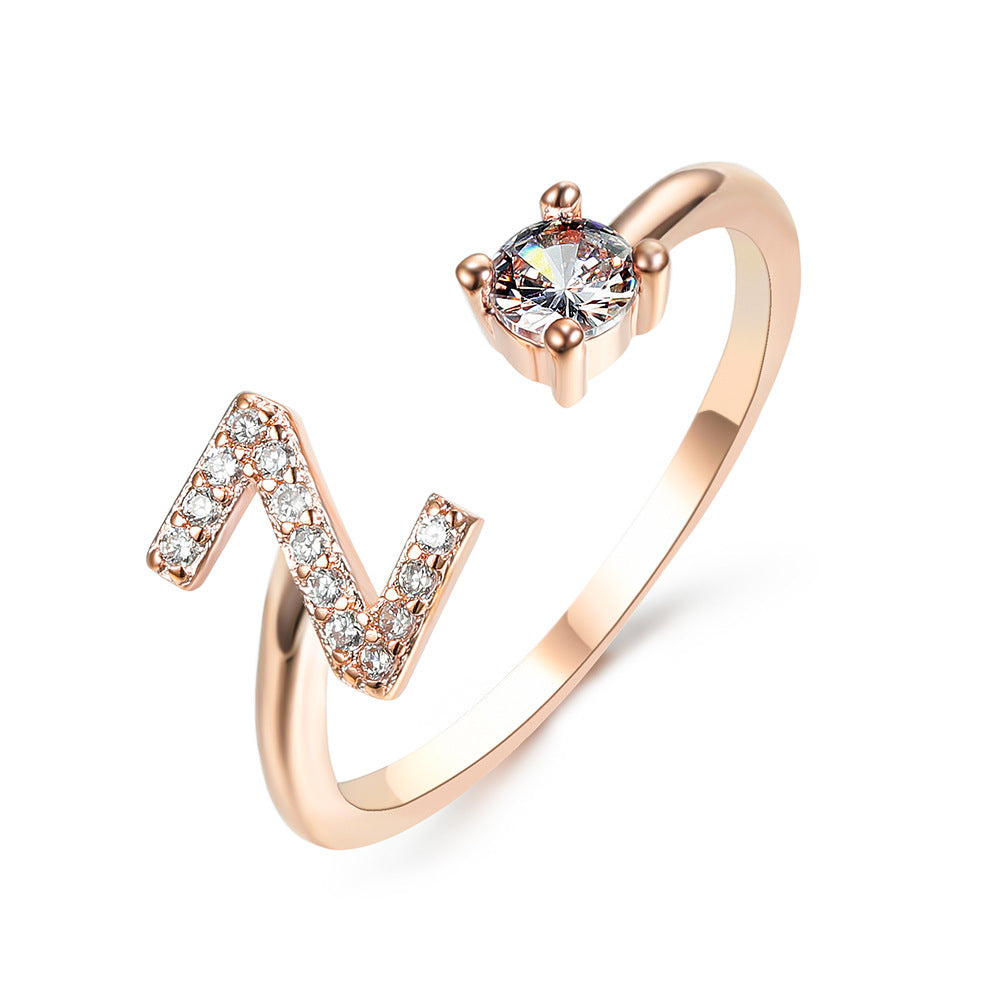 Adjustable Ring with Letter