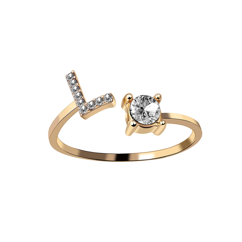 Adjustable Ring with Letter