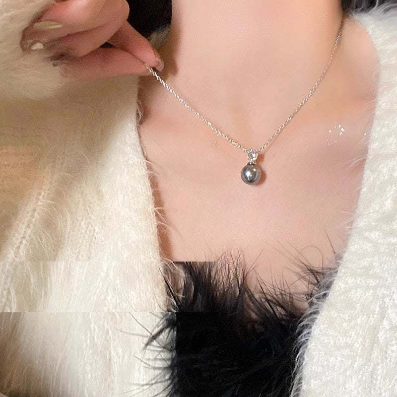 White Pendant Necklace - Zircon Jewelry