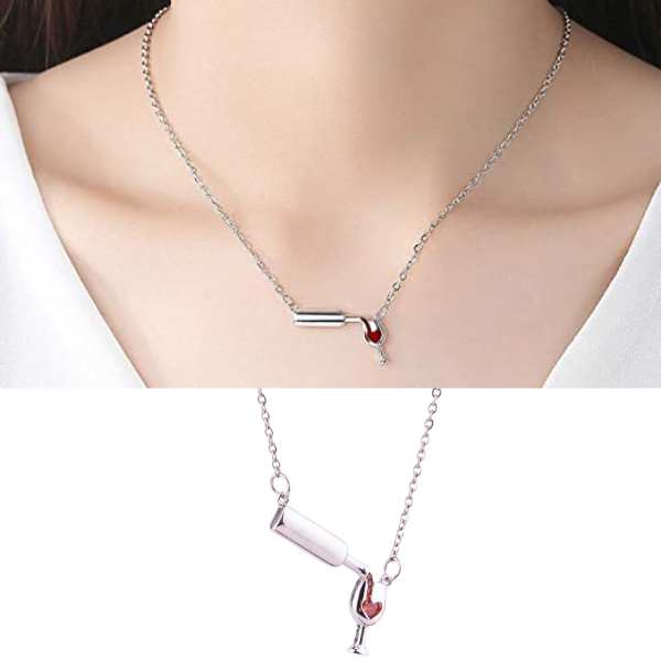 Wine Bottle Cup Pendant Necklace