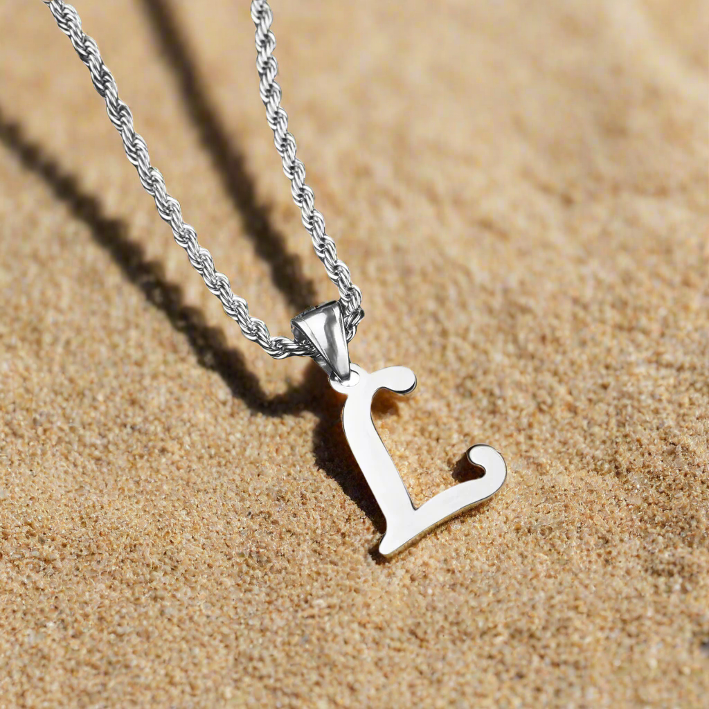 Mens Necklace with Initial