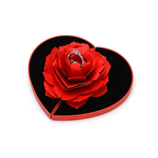 Heart-shaped Rose Flower Rotating Gift Box