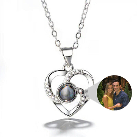 Heart Colorful Photo Projection Necklace