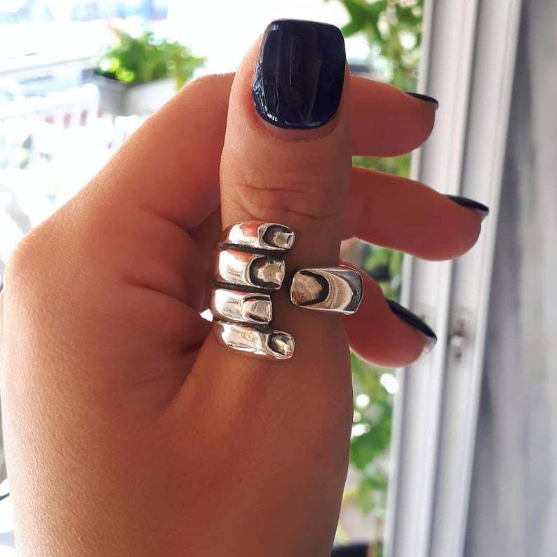 Adjustable Silver Thumb Ring