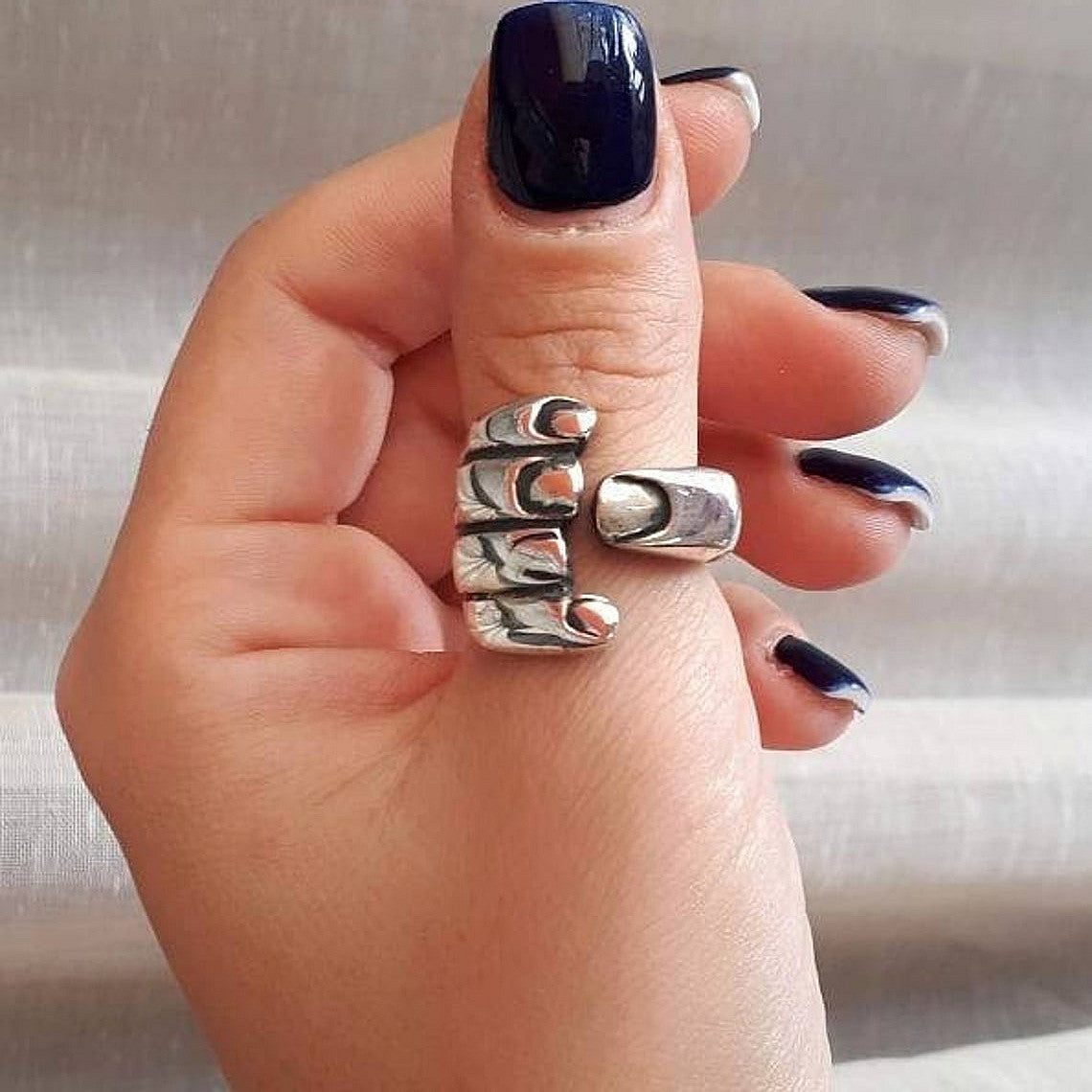 Adjustable Silver Thumb Ring