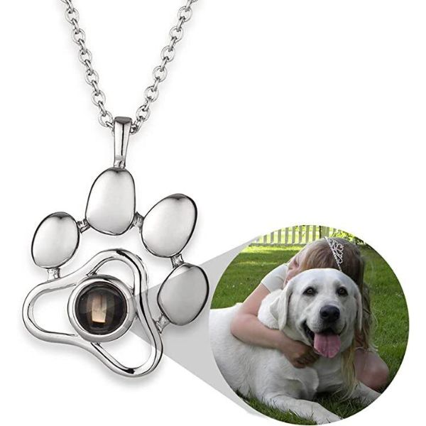 Customized Paw Footprint Photo Necklace