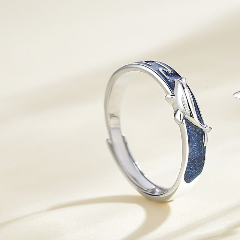 Whale Butterfly Shaped Couple Ring