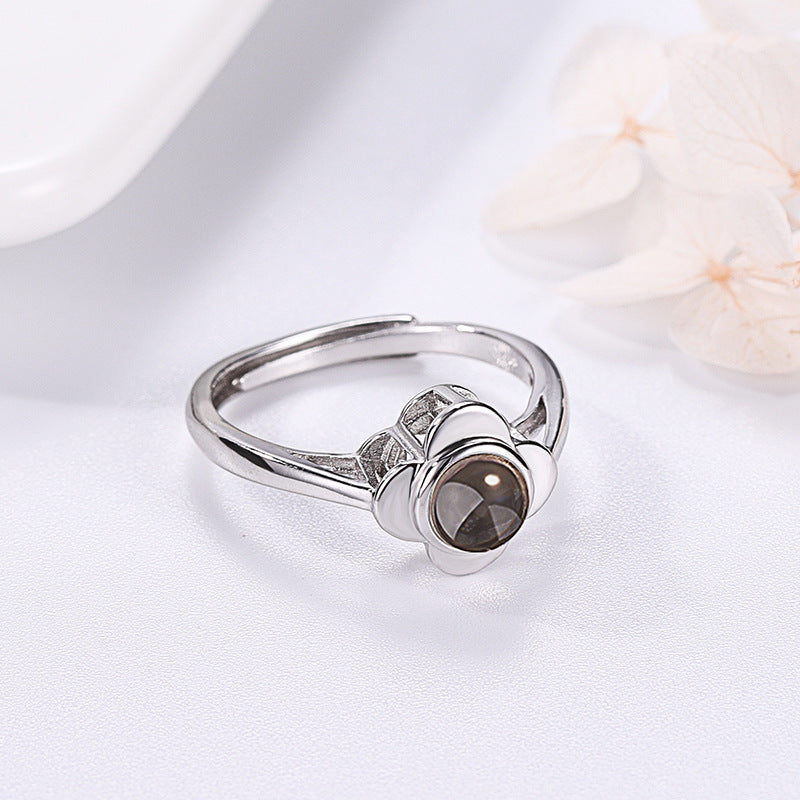 Customised Photo Projection Flower Ring