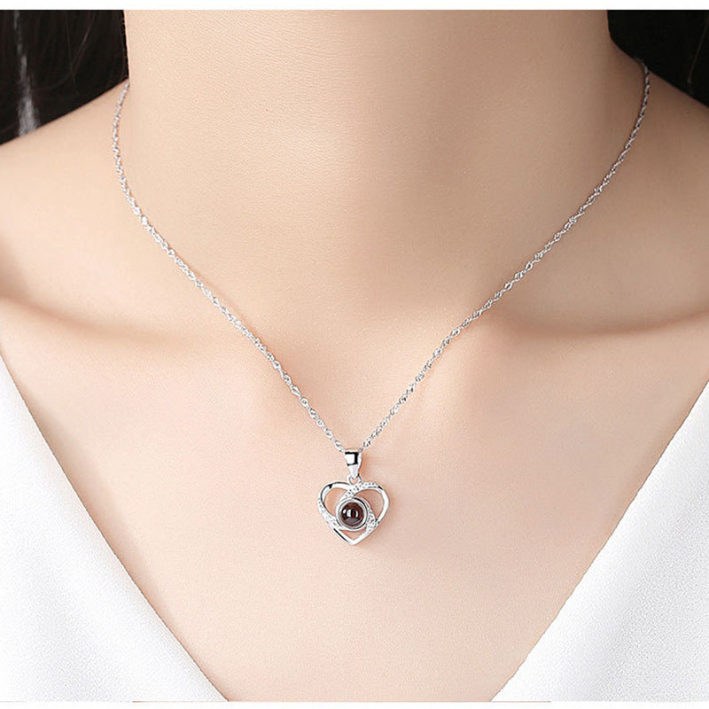 Heart Colorful Photo Projection Necklace