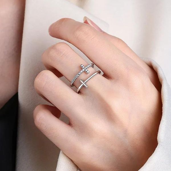 Adjustable Double Cross Ring