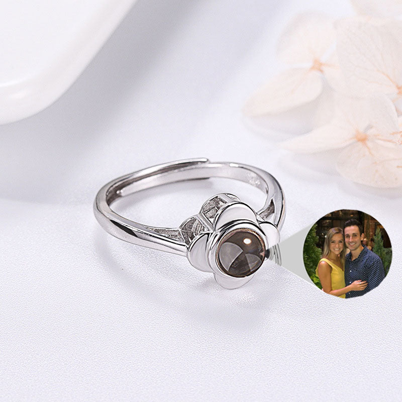 Customised Photo Projection Flower Ring