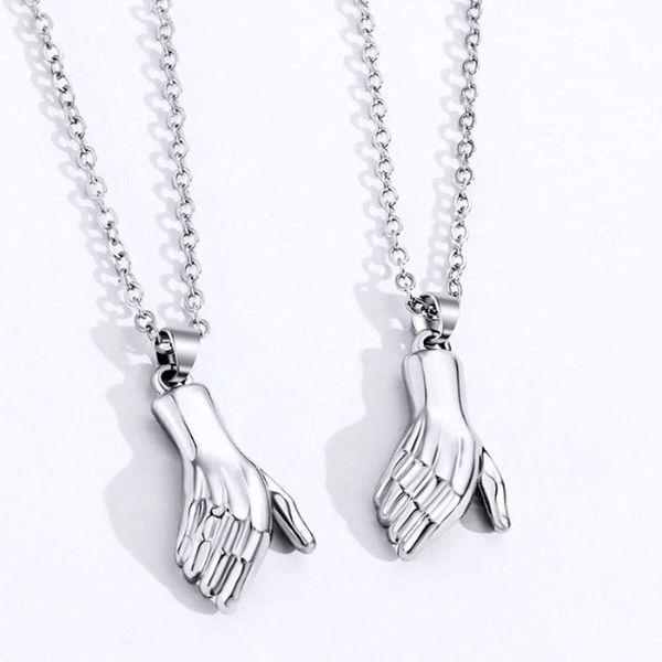 Couple Necklace with Magnet Palm