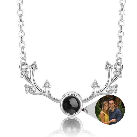 Customize Deer Photo Projection Necklace
