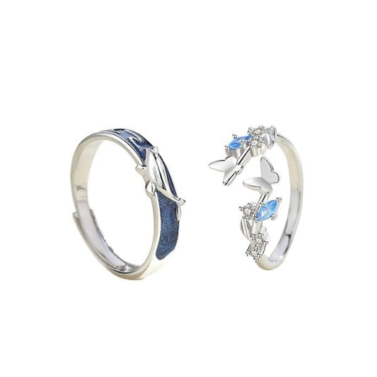 Whale Butterfly Shaped Couple Ring