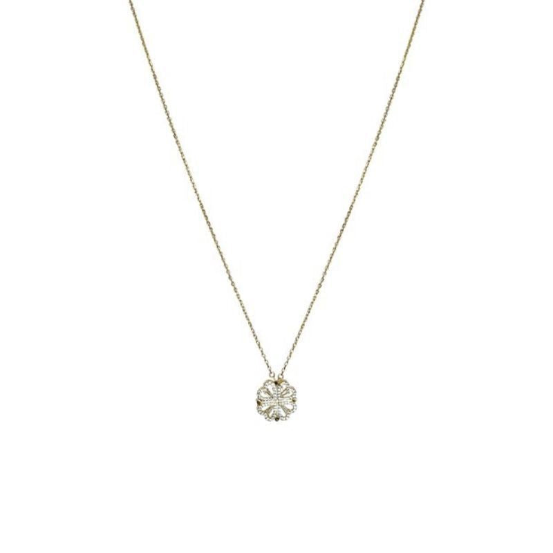 Magnetic Folding Heart Clover Necklace