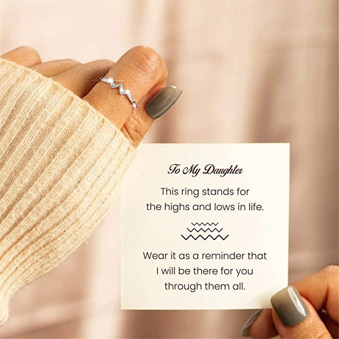 Adjustable Highs & Lows Wave Ring