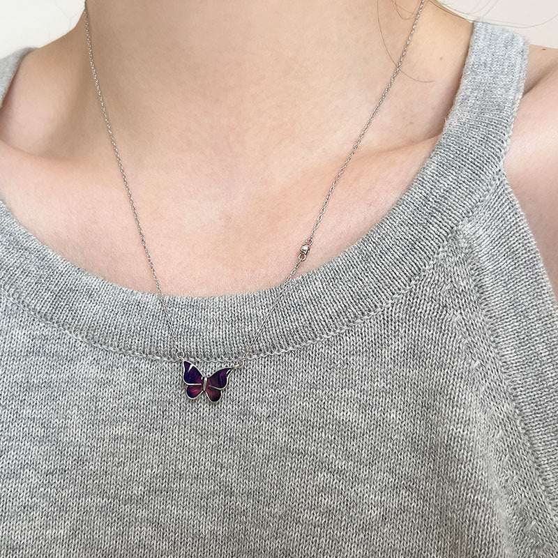 Heat Sensitive Colourful Butterfly Necklace