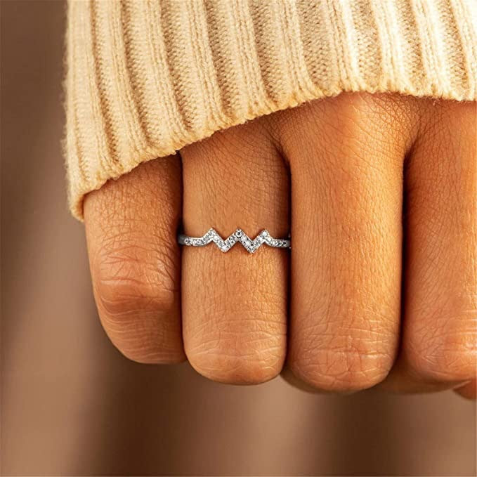 Adjustable Highs & Lows Wave Ring