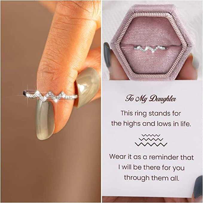Adjustable Highs & Lows Wave Ring