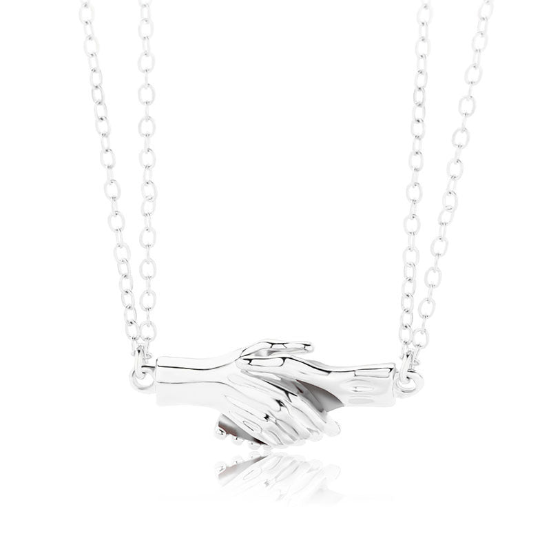 Couple Necklace with Magnet Palm