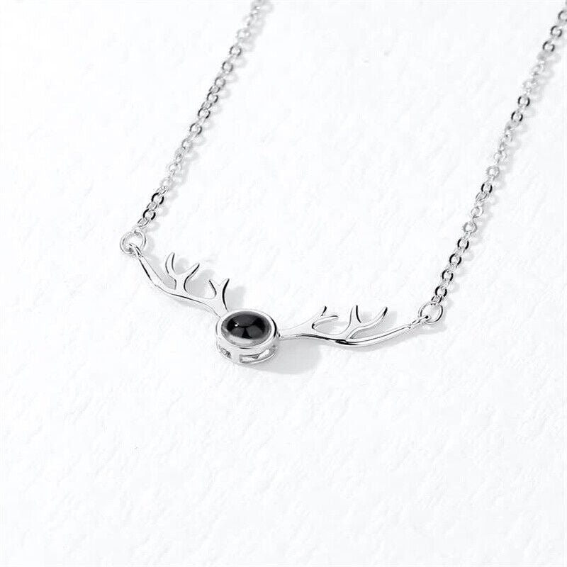 Customize Deer Photo Projection Necklace