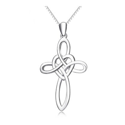 925 silver christening cross necklace for girls