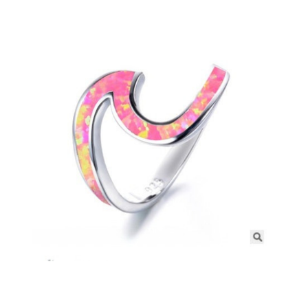 Pink October birthstone ring for mom in 925 silver