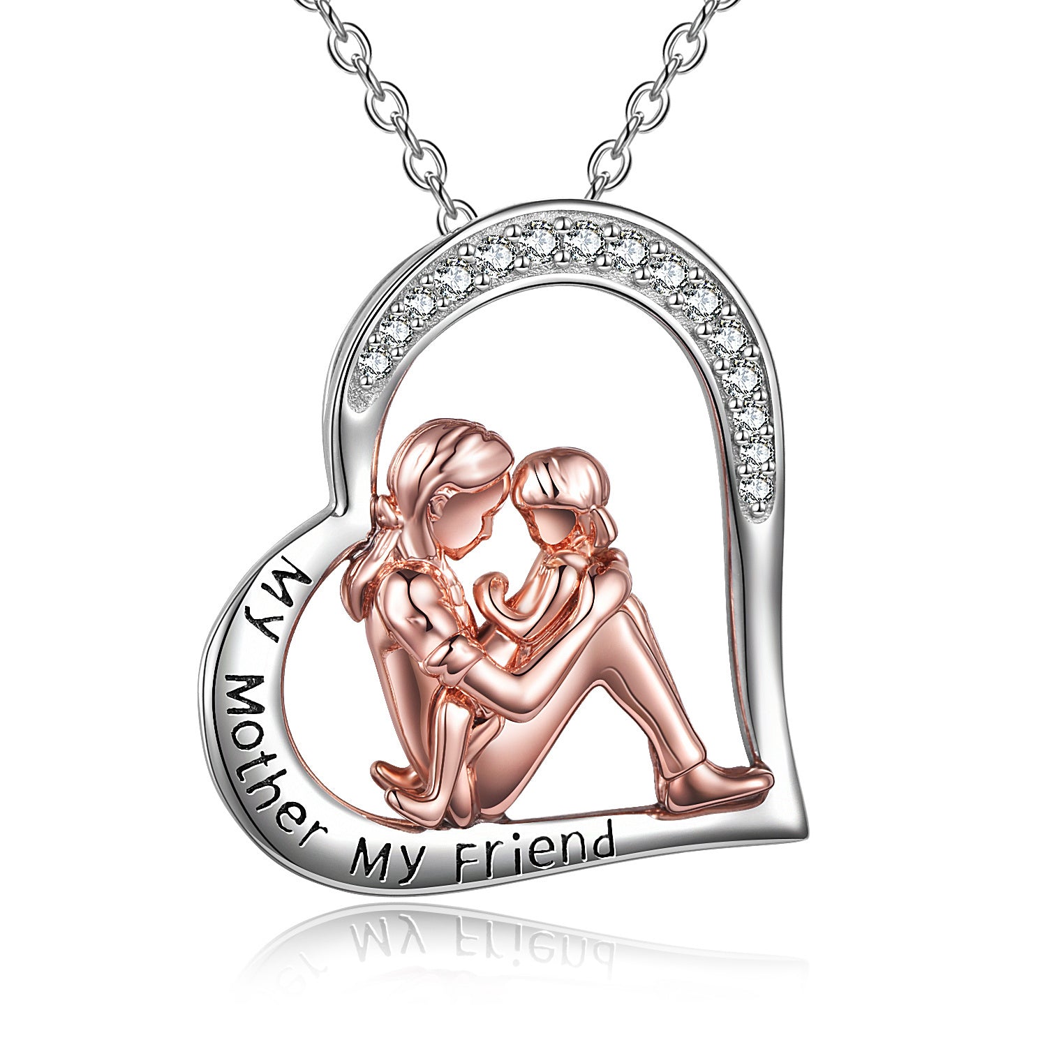 Mother Daughter Heart Necklace