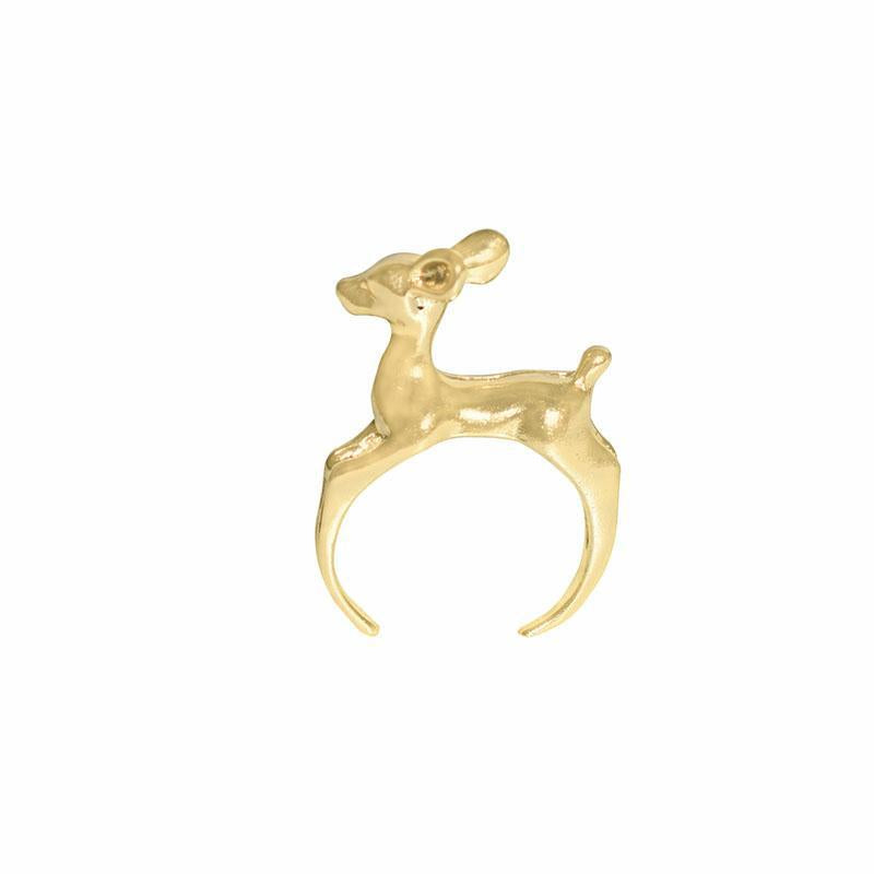 Adjustable Bambi Reindeer Horn Wrap Ring - Chicandbling