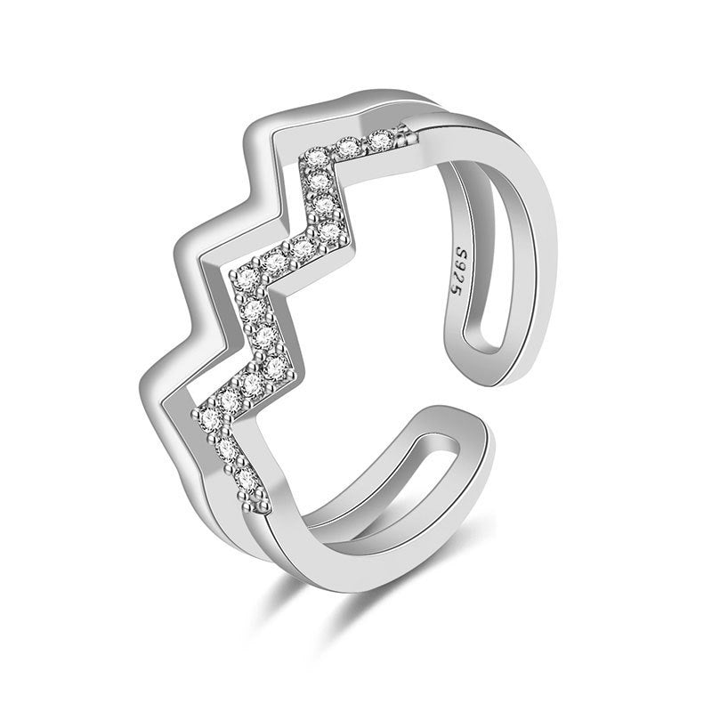 GlamLine™ Double Layer Highs and Lows Ring - Chicandbling