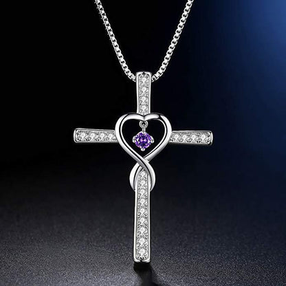 Faith cross pendant necklace close-up
