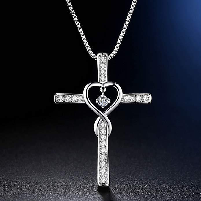 Faith Cross Birthstone Pendant Necklace - Gold-Plated