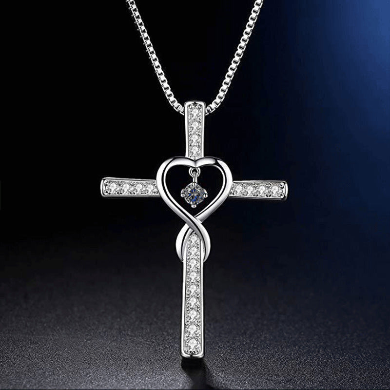 Faith Cross Birthstone Pendant Necklace - Gold-Plated