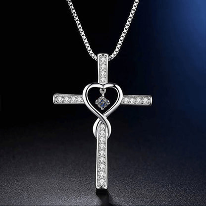 Faith Cross Birthstone Pendant Necklace - Gold-Plated