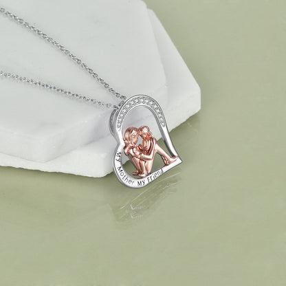 Mother Daughter Heart Necklace