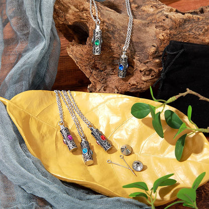 Openable birthstone memorial pendant necklace