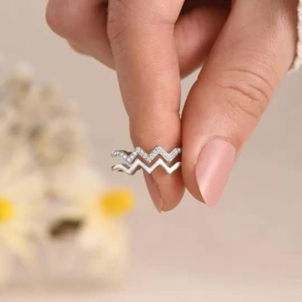 GlamLine™ Double Layer Highs and Lows Ring - Chicandbling