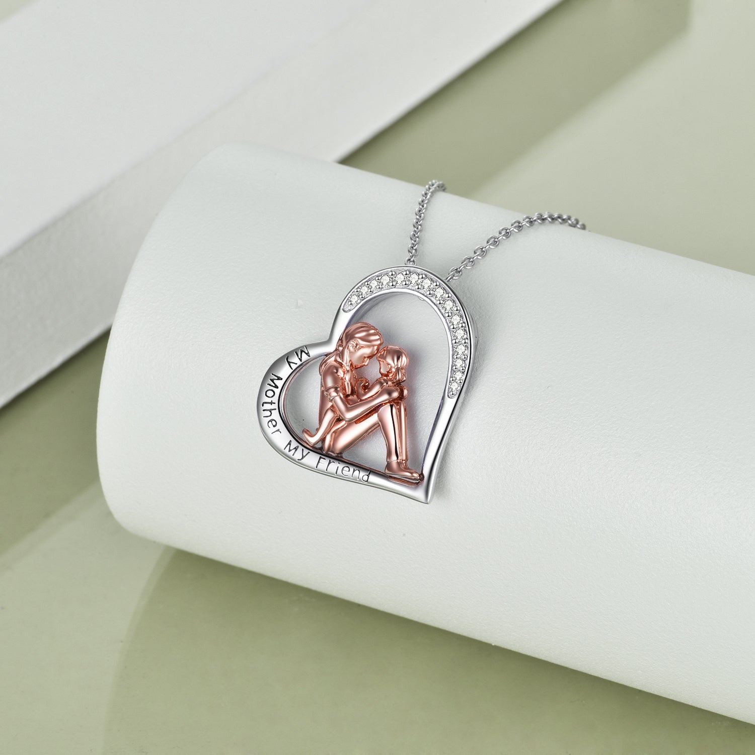 Mother Daughter Heart Necklace