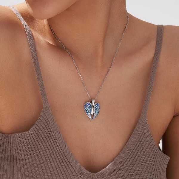 Swarovski angel wing hot sale hugged necklace