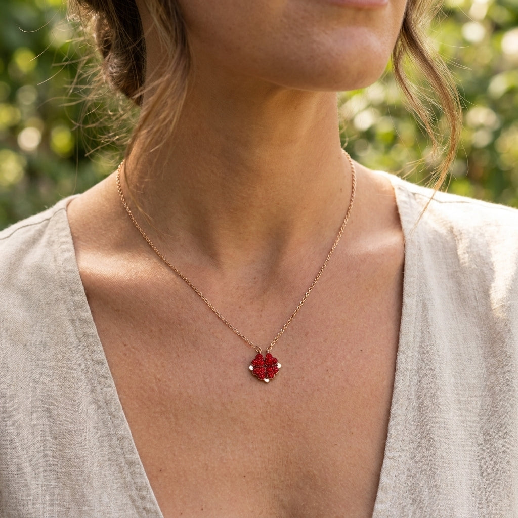 Magnetic Heart Necklace - Red