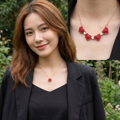 Magnetic Heart Necklace - Red