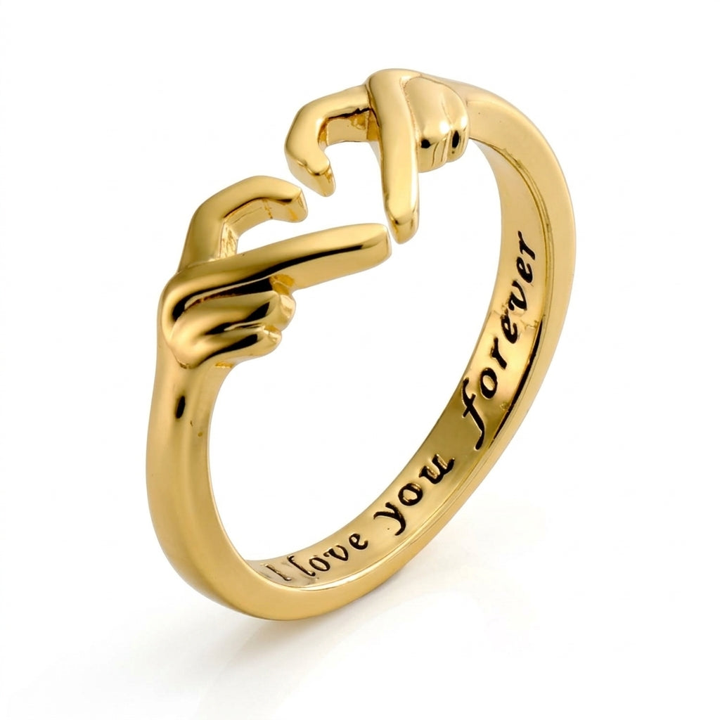 Finger Heart Claddagh Ring For Women (Punk Gesture)