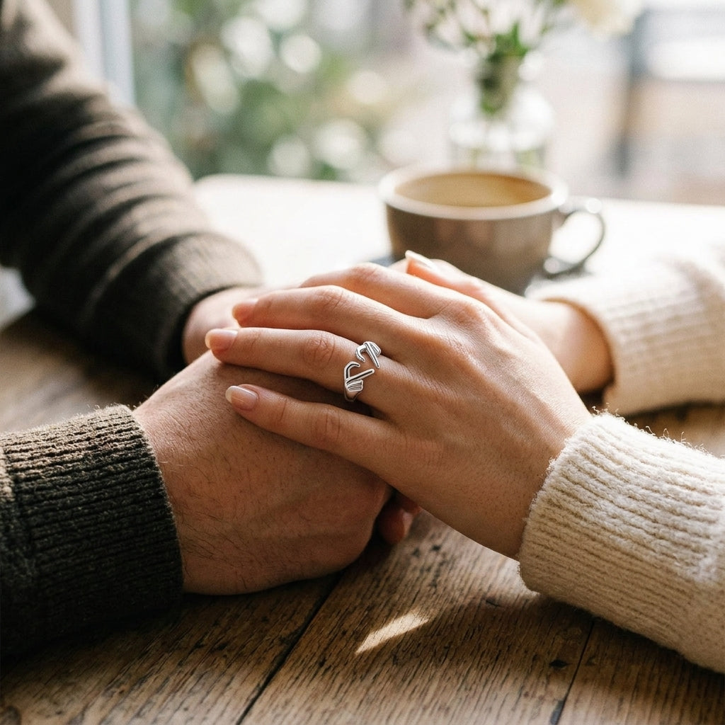 Finger Heart Claddagh Ring For Women (Punk Gesture)