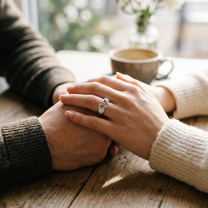 Finger Heart Claddagh Ring For Women (Punk Gesture)