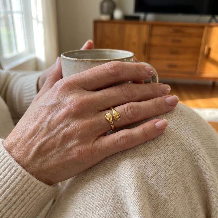 Gold Hug Ring - 925 Sterling Silver