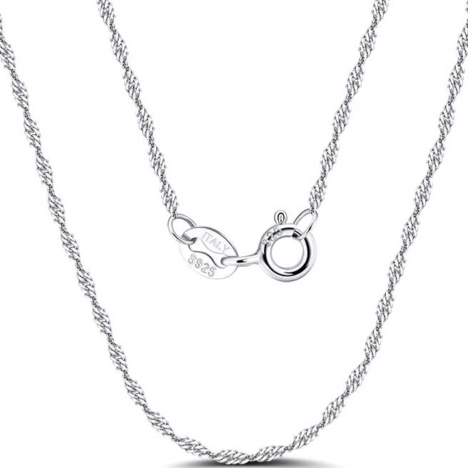 925 Sterling Silver Chain Necklace | Minimalist Silver Chain for Women and Men