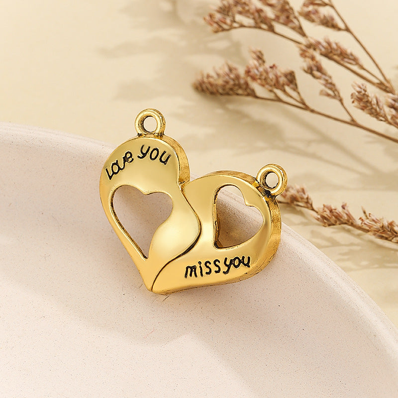 Heart Magnet Couple Necklace Pendant