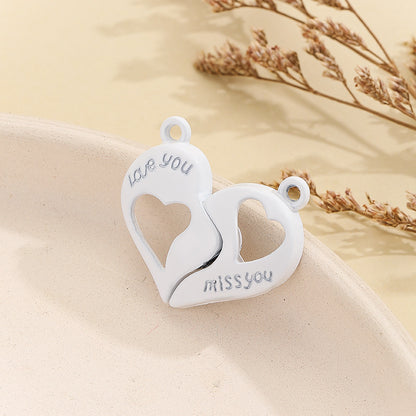 Heart Magnet Couple Necklace Pendant