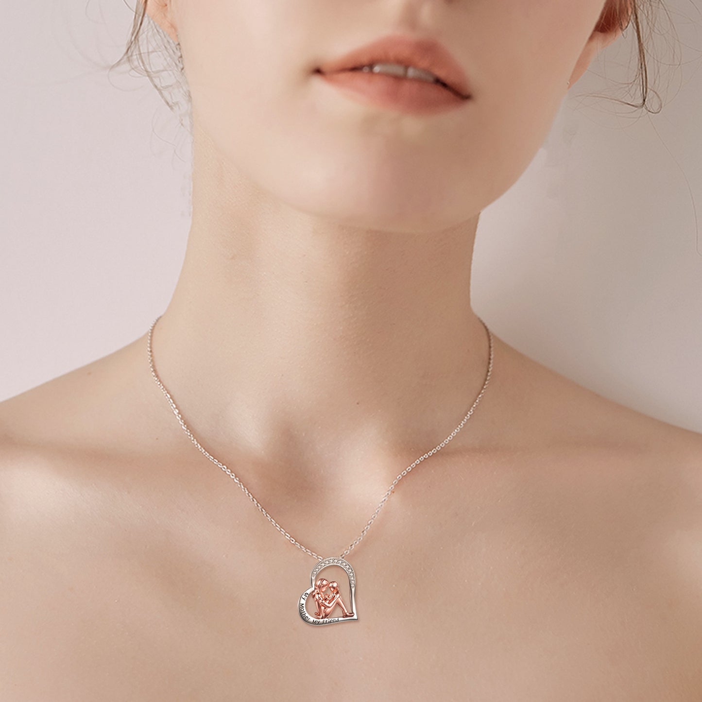 Mother Daughter Heart Necklace