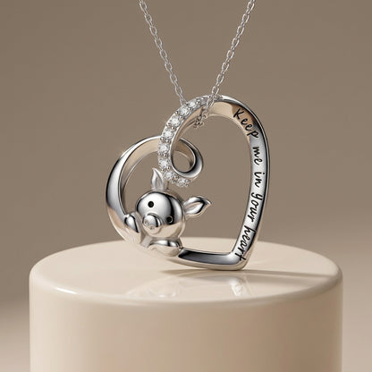 925 Sterling Silver Pig Pendant for Women